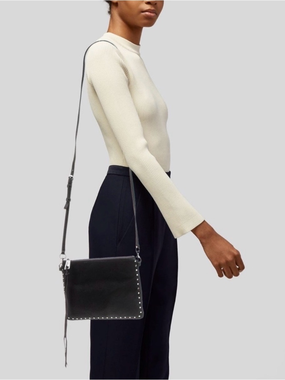 Rebecca Minkoff Jon Black Canvas Crossbody Bag